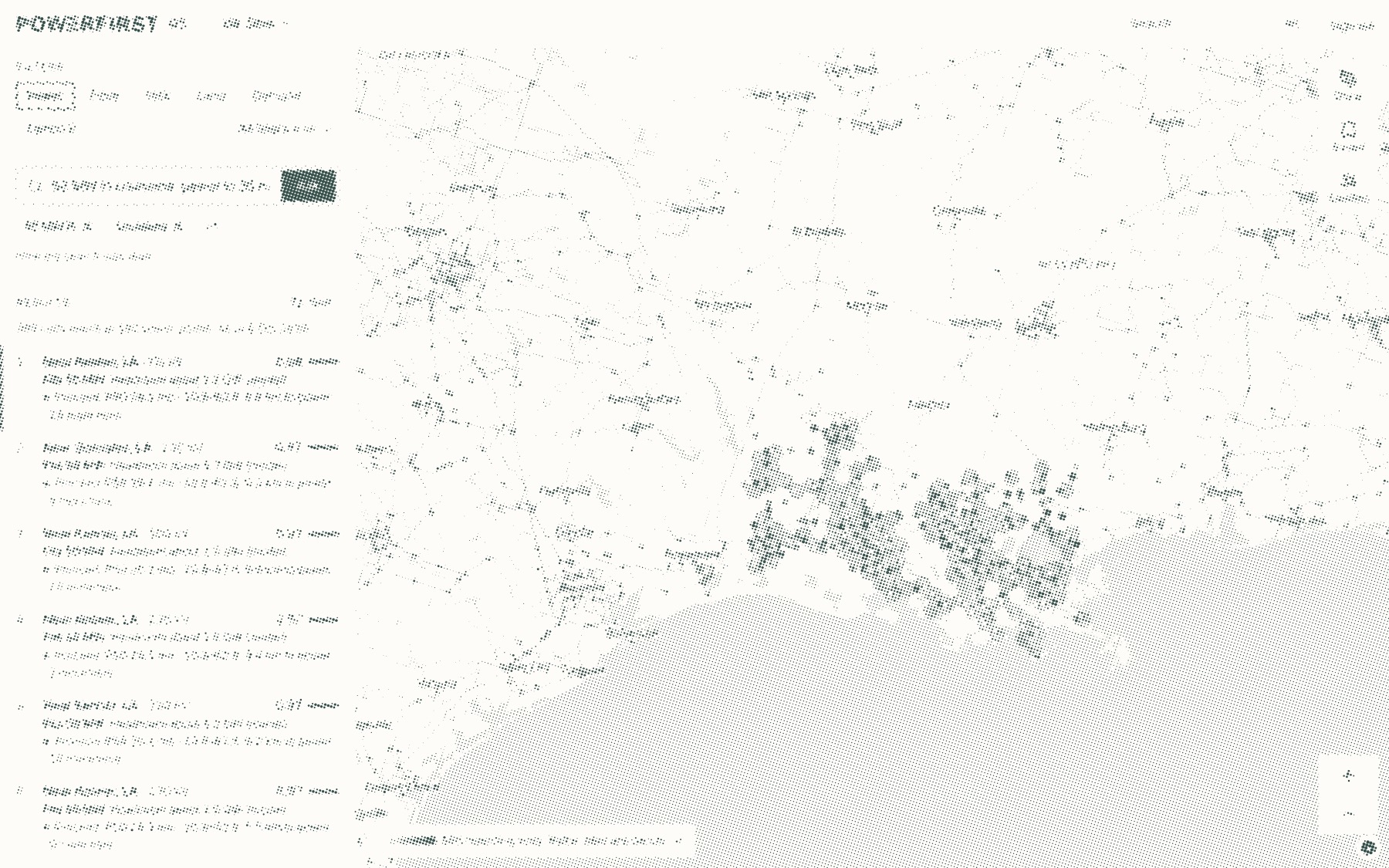 Screened map of every US site PowerFirst Intelligence has scored for power.